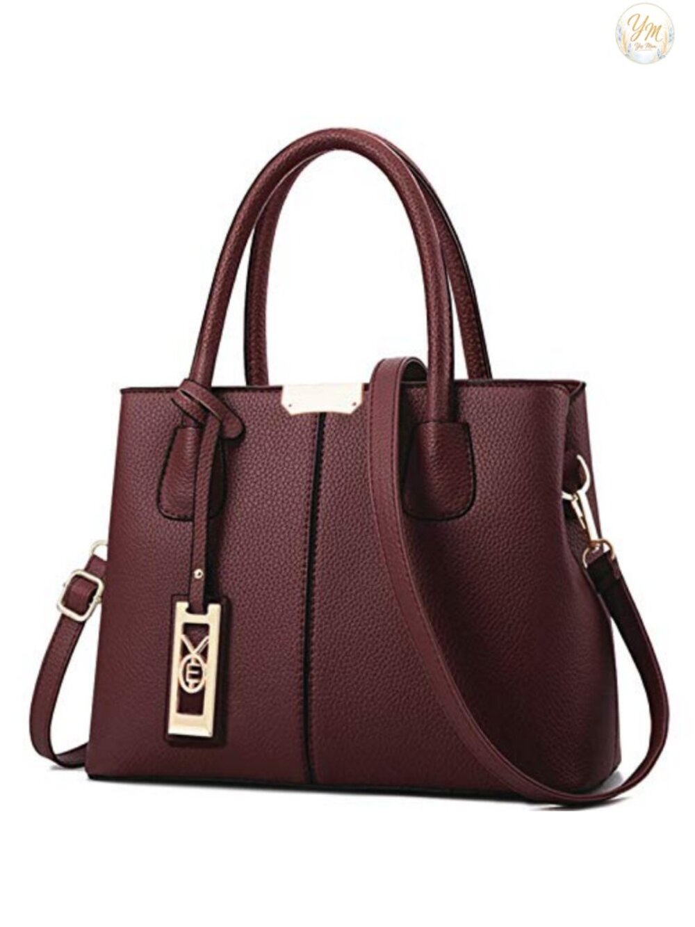PU Leather Satchel Handbag Top Handle Shoulder Tote Crossbody Bag Removable